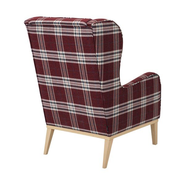 Angelo piros kockás füles fotel - Max Winzer-image-4