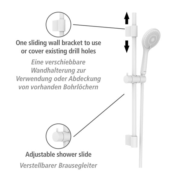 Fehér rozsdamentes acél zuhanyszett 70 cm Watersaving – Wenko-image-4