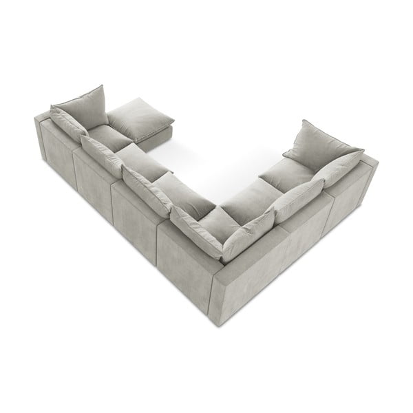 Világosszürke sarokkanapé (bal oldali-U alakú) Manao – Makamii-image-3