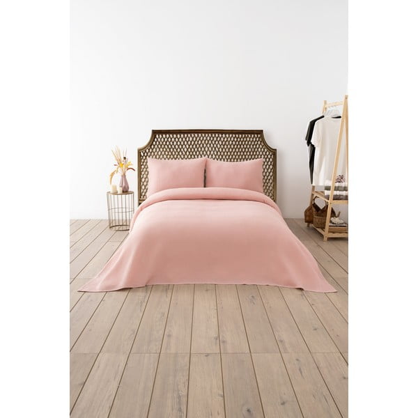 Rózsaszín ágytakaró 200x220 cm Waffle – Mijolnir