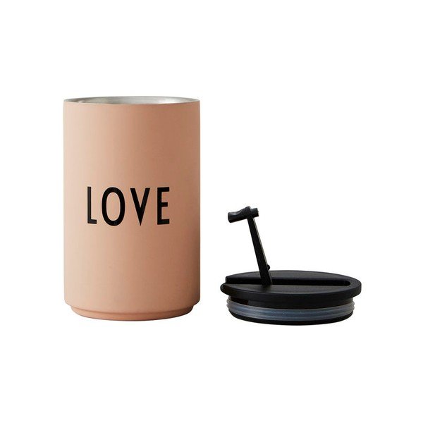Narancssárga-bézs termobögre 350 ml Love – Design Letters-image-2