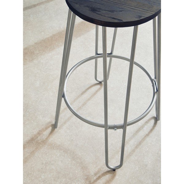 Ezüstszínű-natúr színű szilfa bárszék (ülésmagasság 75 cm) District – Premier Housewares-image-3