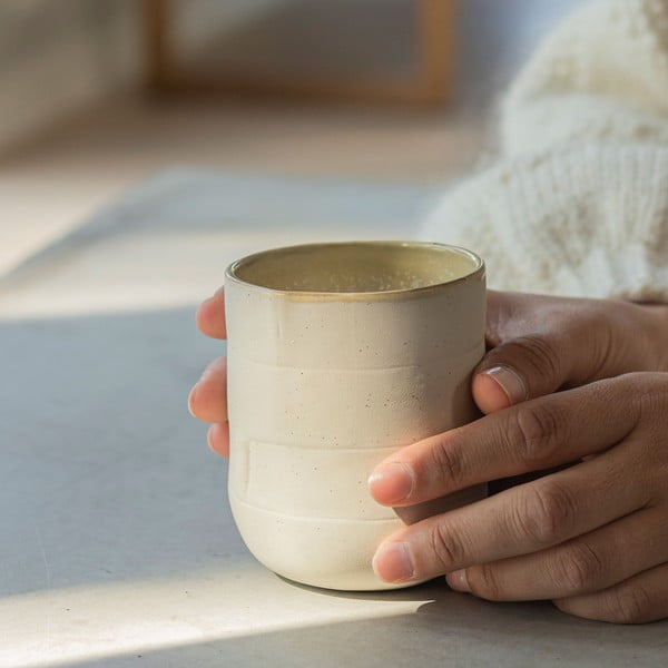 Fehér-bézs kő bögre szett 2 db-os 0.3 l Sand Grain – Mette Ditmer Denmark-image-1