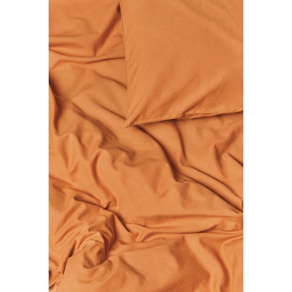 Terrakotta narancssárga kétszemélyes kőmosott pamut ágynemű, 200 x 200 cm - Bonami Selection-image-1