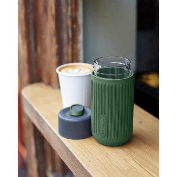 Zöld üveg utazóbögre 340 ml – Black + Blum-image-1