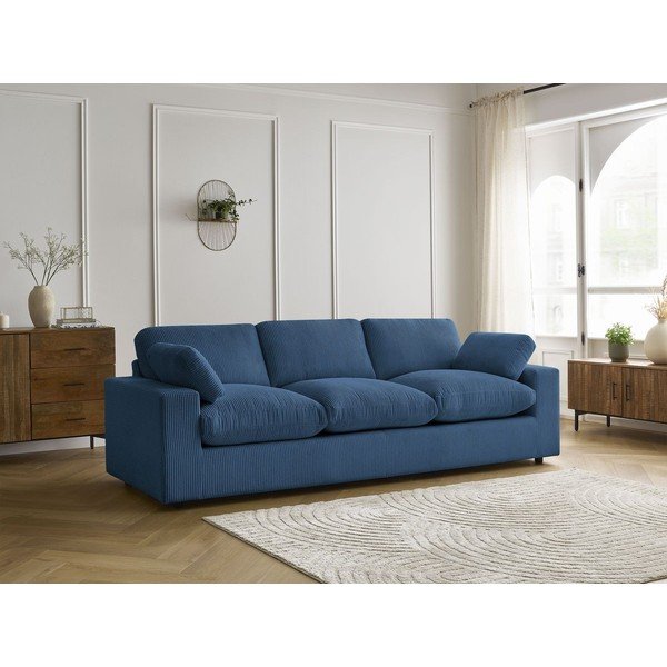 Kék kordbársony kanapé 250 cm Belair – Bobochic Paris-image-1