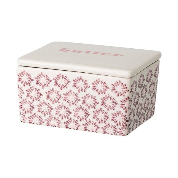 Maya fehér-rózsaszín agyagkerámia vajtartó - Bloomingville-image-3