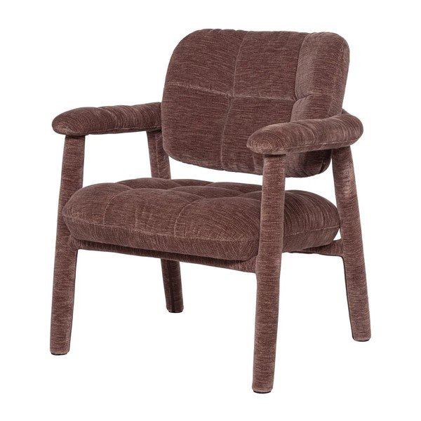 Törtrózsaszín zsenília fotel Loom – WOOOD