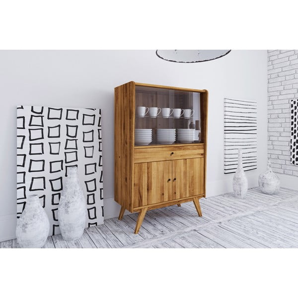 Tölgyfa tálalószekrény 100x154 cm Retro - The Beds-image-1