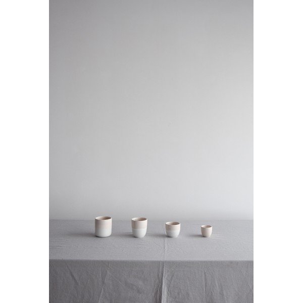 Dust rózsaszín-fehér agyagkerámia bögre, 400 ml - ÅOOMI-image-1