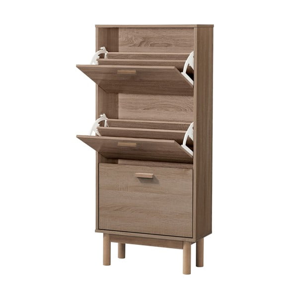 Natúr színű billenő ajtós cipőtartó tölgyfa dekorral Melanie – Støraa-image-2