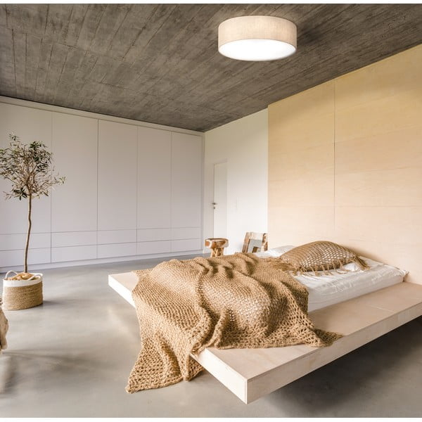 Bézs mennyezeti lámpa textil búrával ø 60 cm Thor – Fischer & Honsel-image-1