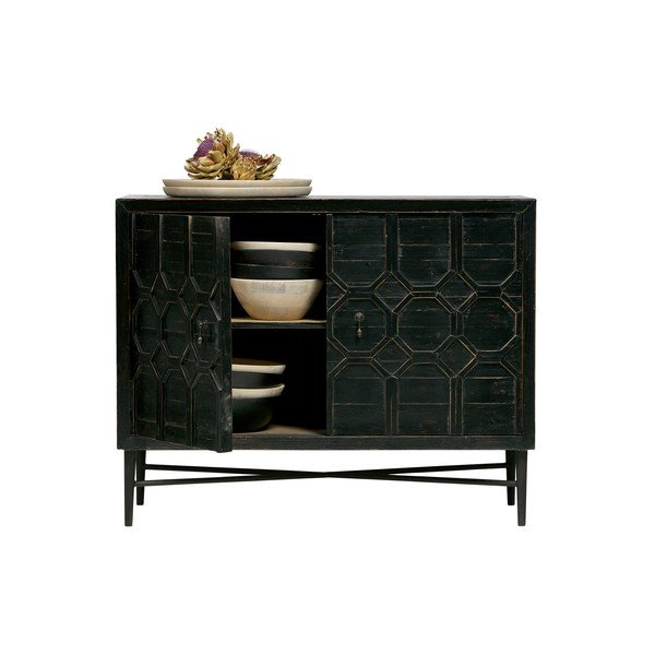 Fekete komód borovi fenyőből - BePureHome-image-3