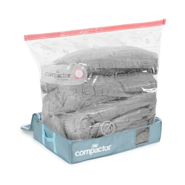 Vákuumos műanyag ágy alatti tárolódoboz 65x45x15,5 cm Blue Edition – Compactor-image-3