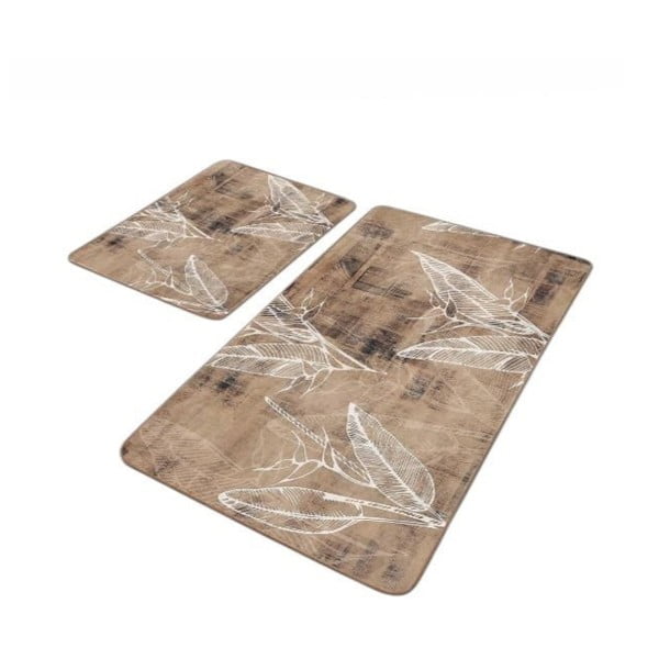 Barna bársony fürdőszobai kilépő szett 2 db-os 60x100 cm – Mila Home