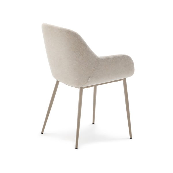 Krémszínű kárpitozott étkezőfotel Konna – Kave Home-image-3