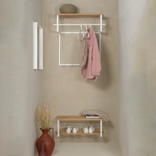 Fehér-natúr színű fém függő cipőtartó 71x26x34 cm Marco – Spinder Design-image-1