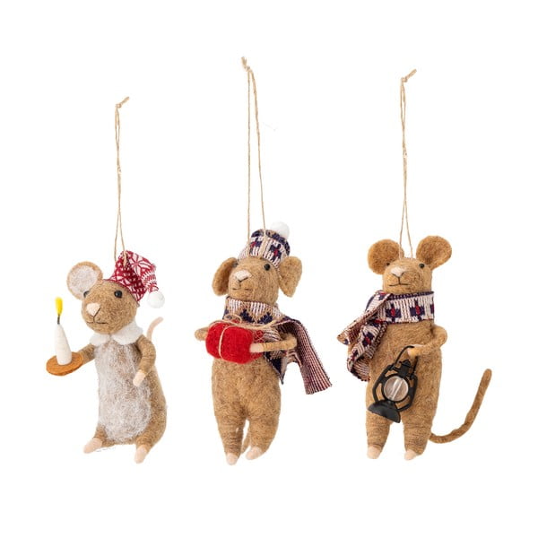 Gyapjú karácsonyfadísz készlet 3 db-os 11 cm Peo – Bloomingville