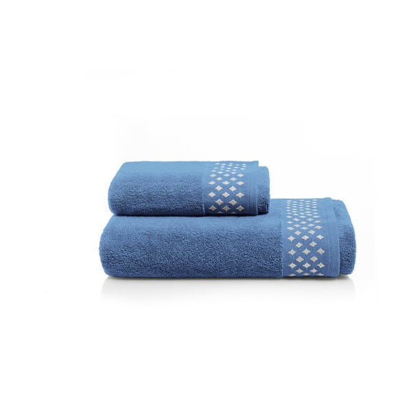 Lazio kék pamut törülköző és fürdőlepedő szett - Maison Carezza