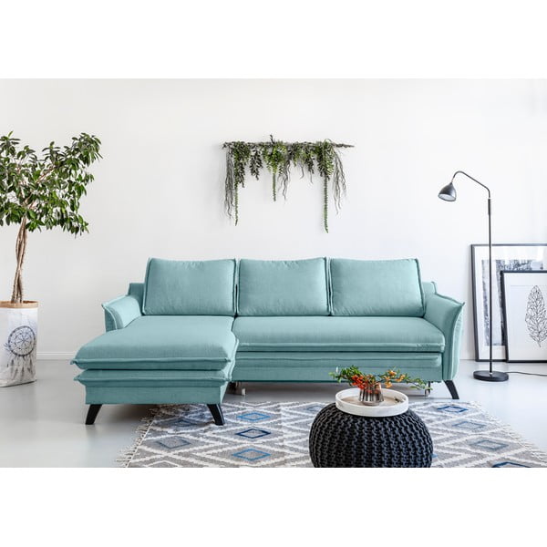 Charming Charlie világoskék kinyitható sarokkanapé, bal oldali - Miuform-image-1