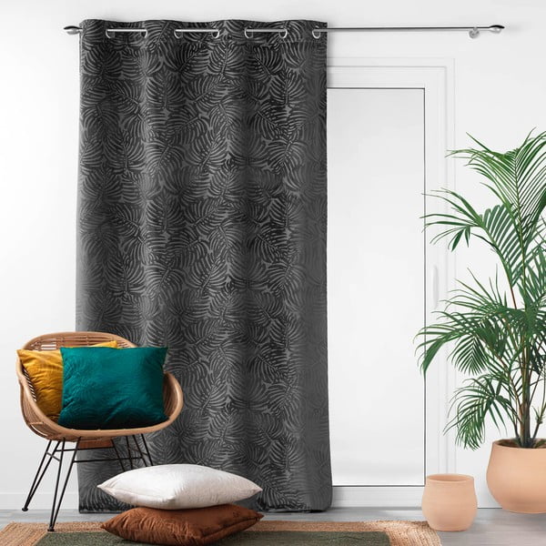 Antracitszürke bársony függöny 140x240 cm Analia – douceur d'intérieur-image-3