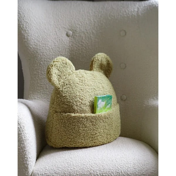 Zöld buklé párna gyerek kanapéhoz Teddy Pouch – Wigiwama-image-1