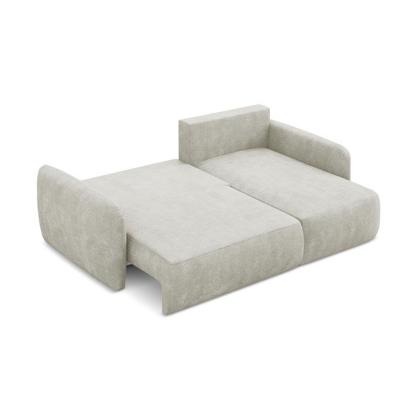 Krémszínű zsenília kinyitható-tárolóhelyes sarokkanapé (jobb oldali-heverő résszel) Lilo – Makamii-image-4