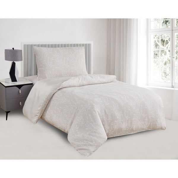 Bézs egyszemélyes jacquard ágyneműhuzat 140x200 cm Boston – My House-image-1