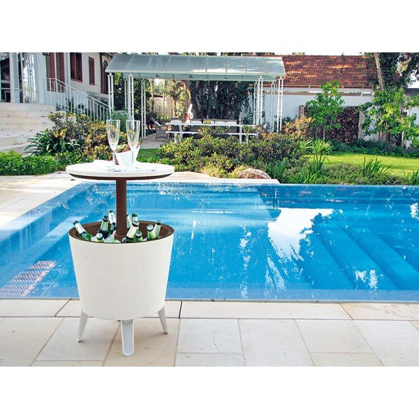 Műanyag kerek kerti asztal jégtartóval ø 49,5 cm Cool – Keter-image-3