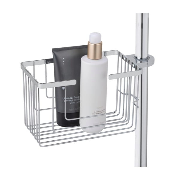 Fényes ezüstszínű öntapadós rozsdamentes acél fürdőszobai polc Valognes – Wenko-image-3