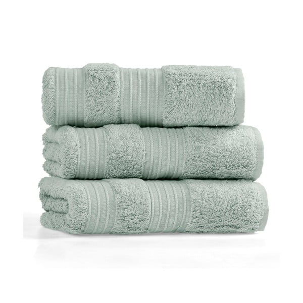 Mentazöld pamut-bambusz törölköző 50x90 cm London Hand – Foutastic-image-2