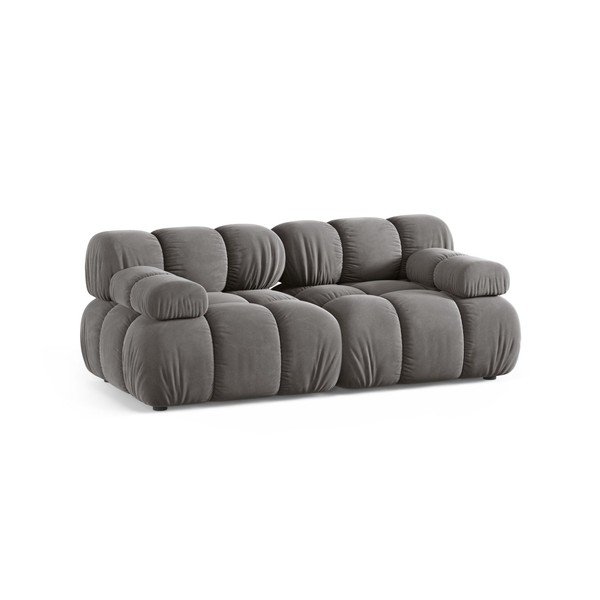 Világosszürke bársony moduláris kanapé 188 cm – Micadoni -image-1