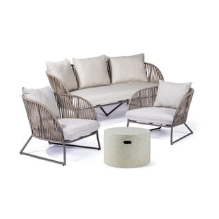 Indonesia kerti bútor szett háromszemélyes kanapéval és Loris asztallal, ø 60 cm - Bonami Selection