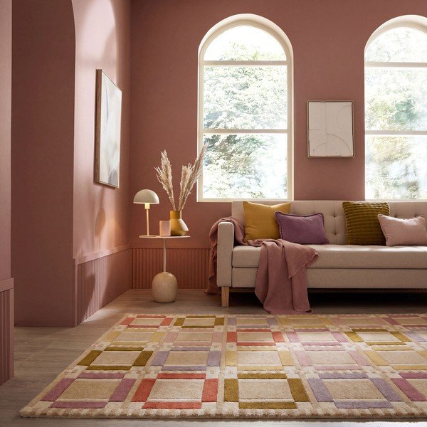 Natúr színű kézi szövésű gyapjú szőnyeg 140x200 cm Quadro Wool – Flair Rugs-image-1