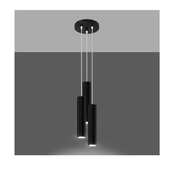 Fekete függőlámpa ø 6 cm Castro – Sollux-image-1