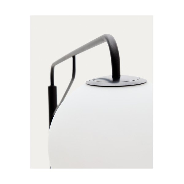 Fehér-fekete állólámpa üveg búrával (magasság 164 cm) Eilo – Kave Home-image-3