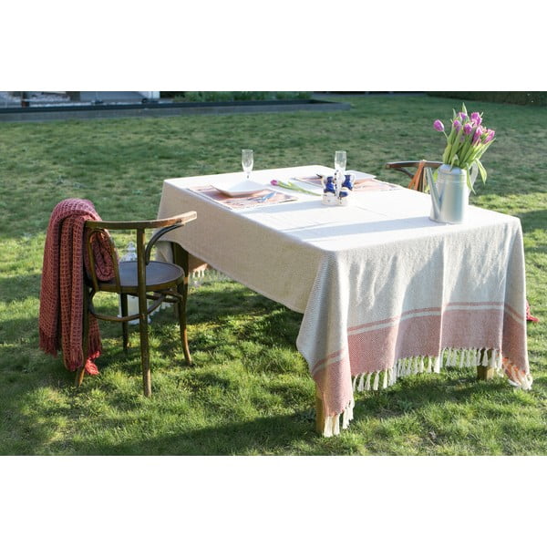 Bézs-fekete pamut terítő, 250 x 150 cm - Tiseco Home Studio-image-1