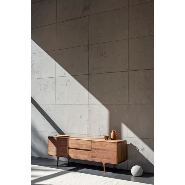 Barna diófa TV-állvány 180x65x45 cm Fawn – Gazzda-image-4