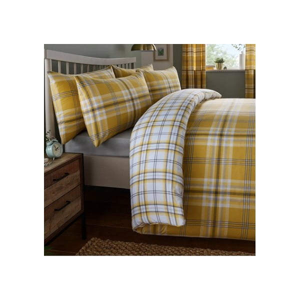 Lausanne sárga kétszemélyes ágyneműhuzat, 200 x 200 cm - Catherine Lansfield-image-1