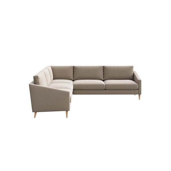 Bézs bársony sarokkanapé Karoto – Ame Yens-image-3