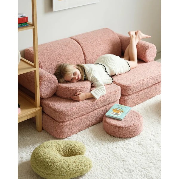 Zöld buklé párna gyerek kanapéhoz U – Wigiwama-image-2