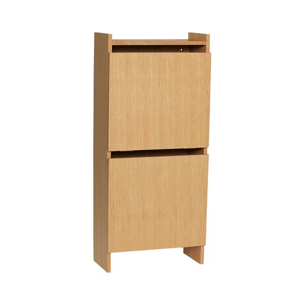 Natúr színű billenő ajtós cipőtartó tölgyfa dekorral 50x110x24 cm Forma – Hübsch