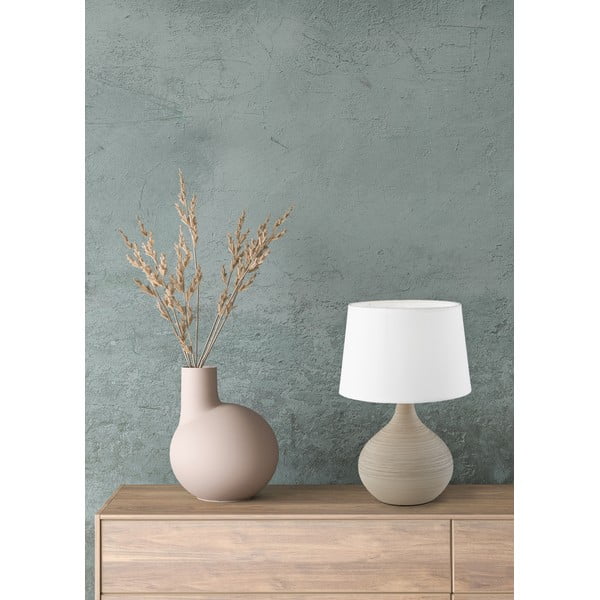 Martin fehér-barna kerámia-szövet asztali lámpa, magasság 29 cm - Reality-image-1