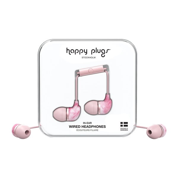 In-Ear rózsaszín mintás fülhallgató - Happy Plugs