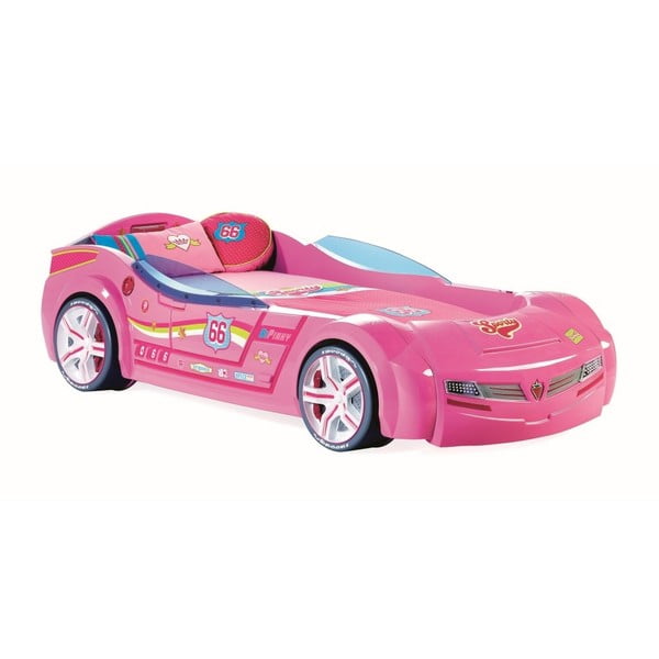 Biturbo Carbed Pink autó formájú rózsaszín gyerekágy, 90 x 195 cm