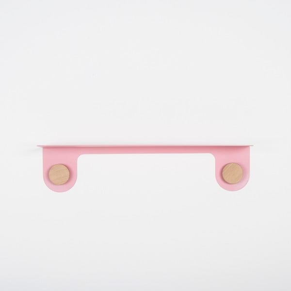 Hook rózsaszín fali polc 2 akasztóval, hossz 60 cm - Gazzda-image-2