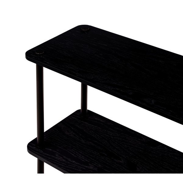 Fekete polcos állvány tölgyfa dekorral 80x163x35 cm Teidi – noo.ma-image-4