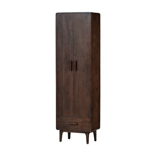 Sötét natúr színű mangófa szekrény 60x200x35 cm Liya – WOOOD