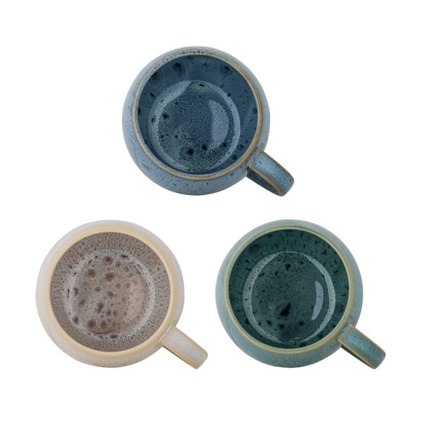 Kék-krémszínű kőedény bögre szett 3 db-os 420 ml Harriet – Bloomingville-image-1