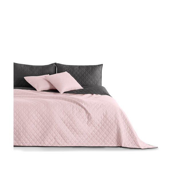 Axel pink-szürke kétoldalas mikroszálas ágytakaró, 170 x 270 cm - DecoKing